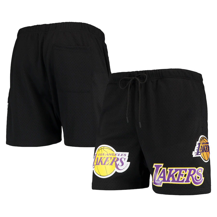 Men's Los Angeles Lakers Blac Chenille Shorts Men's Los Angeles Lakers Blac Chenille Shorts